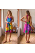 Hand Painted Rayon Halter Mini Dress Hand Painted Rayon Halter Mini Dress